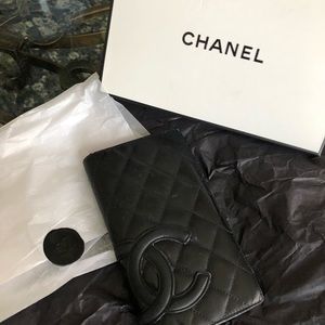 Chanel Cambon Line Black Cc Wallet